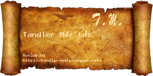Tandler Máté névjegykártya